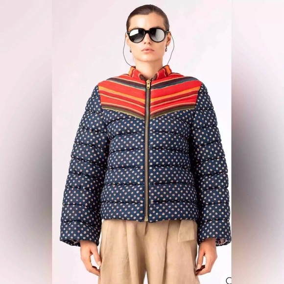 Alix Of Bohemia Cody Blue and Red Puffer Jacket Size small (NWT) - Picture 1 of 7